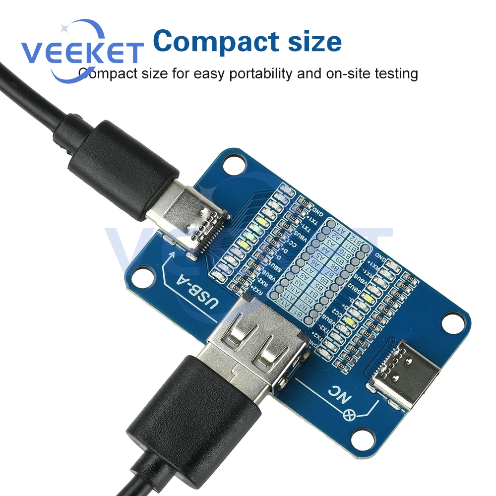 USB a to Type C Detection Module Fast Charging Cable Tester LED Indicators Compact Portable Wire Inspection Tool