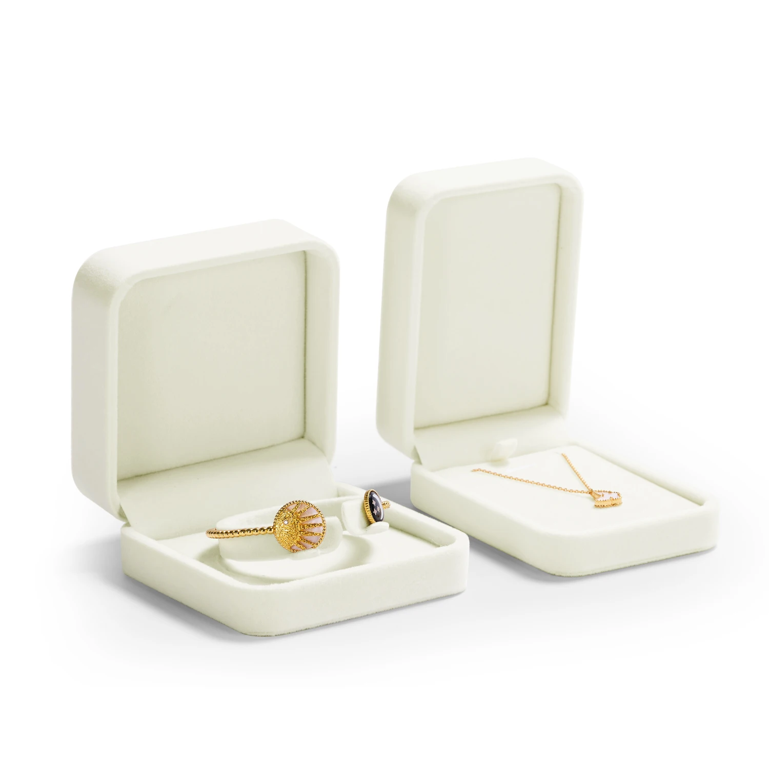 صندوق خاتم مخملي أخضر من FANXI، منظم مجوهرات أنيق مع بطانة ناعمة، صندوق مجوهرات مثالي لعرض الخواتم وصندوق هدايا للتخزين