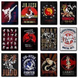Martial Art Advertising Design Print Poster Muay Thai Judo Karate Taekwondo Canvas Painting Pub Club Jiu-Jitsu Room Wall Decor