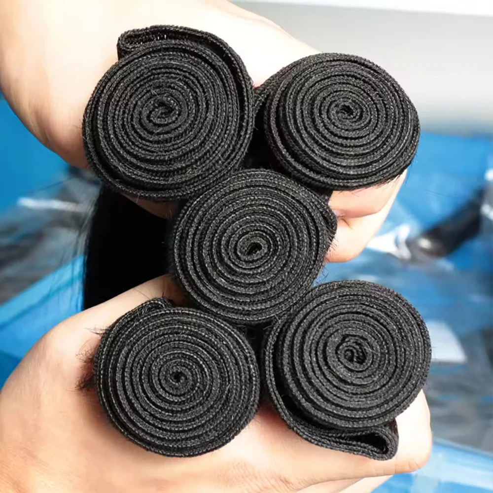 Прямые пучки человеческих волос, двойные нарисованные бразильские наращивания волос, необработанные пучки волос, 100% человеческие волосы