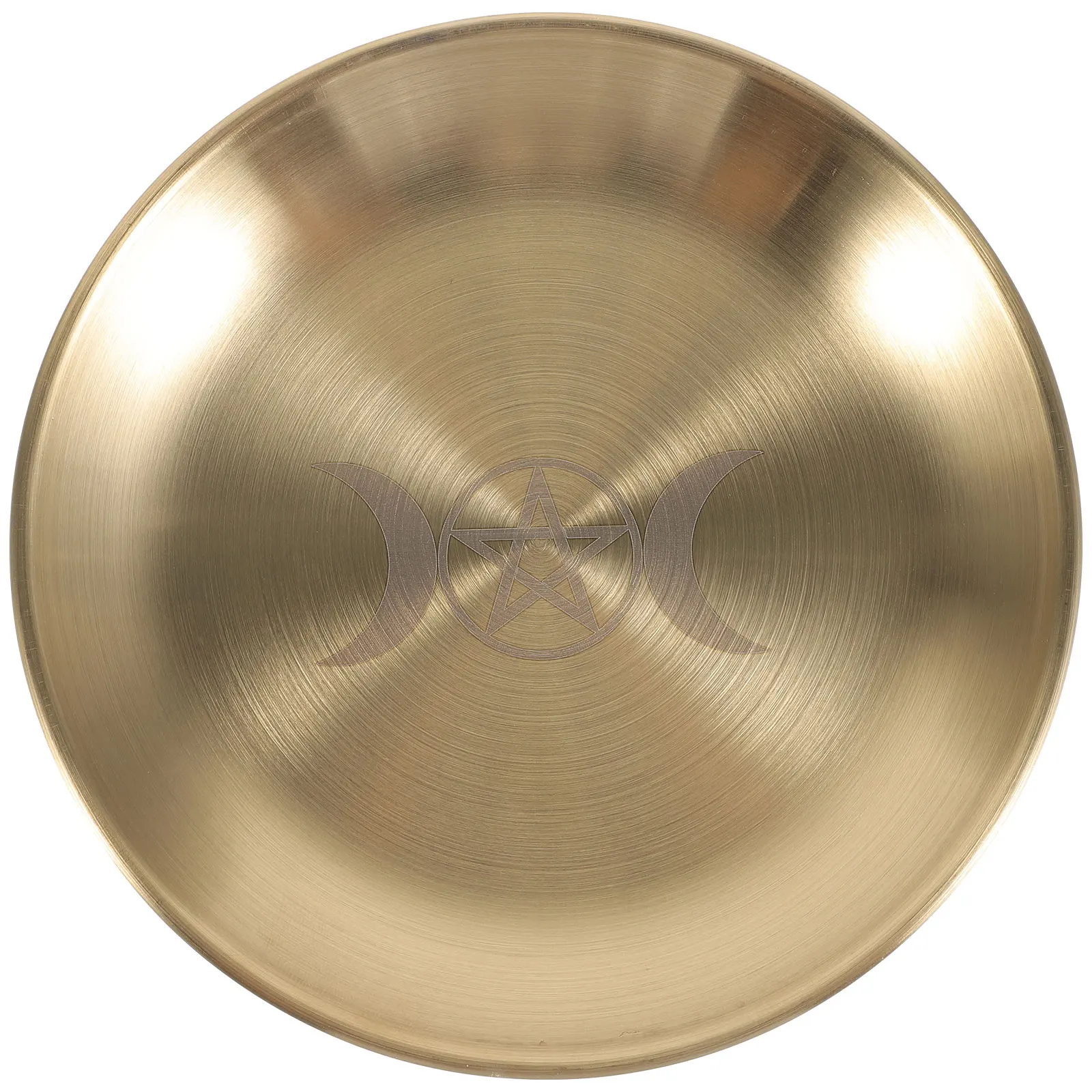 

Witch Altar Tray Metal Jewelry Plate Iron Pentagram Pattern Ring Dish Necklace Bracelet Holder Altar Tray