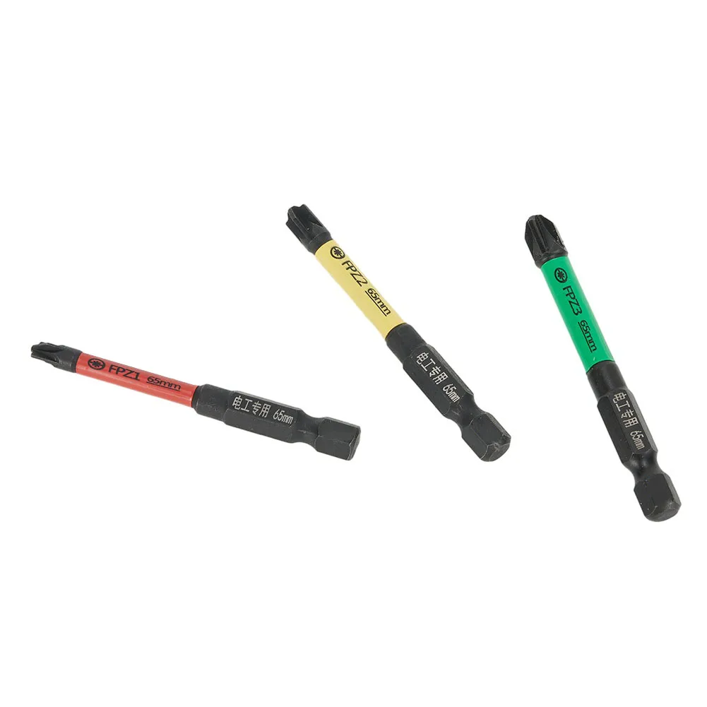 

3pcs 65mm Magnetic Screwdriver Bit FPZ1-3 Special Slotted Cross Screwdriver Bit For Electrician Socket Switch Power Tool