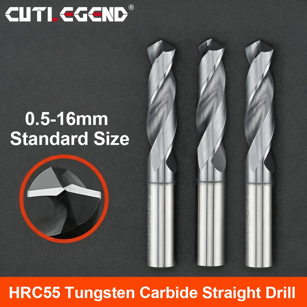CUTLEGEND HRC55 Solid Carbide Twist Drill bit Coated Straight Shank Dia 0.5mm-16mm CNC machinery Tool Metal Steel Drilling hole
