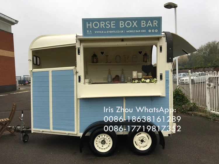 Custom small Europe standard concession fast food trucks horse box mobile food trailer