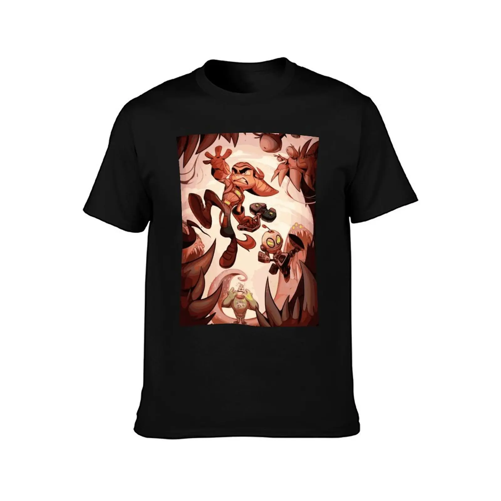 Ratchet and Clank Ready to Fight T-Shirt Summer Casual Cotton Tee Oversized Streetwear Tops Vintage Graphic Print