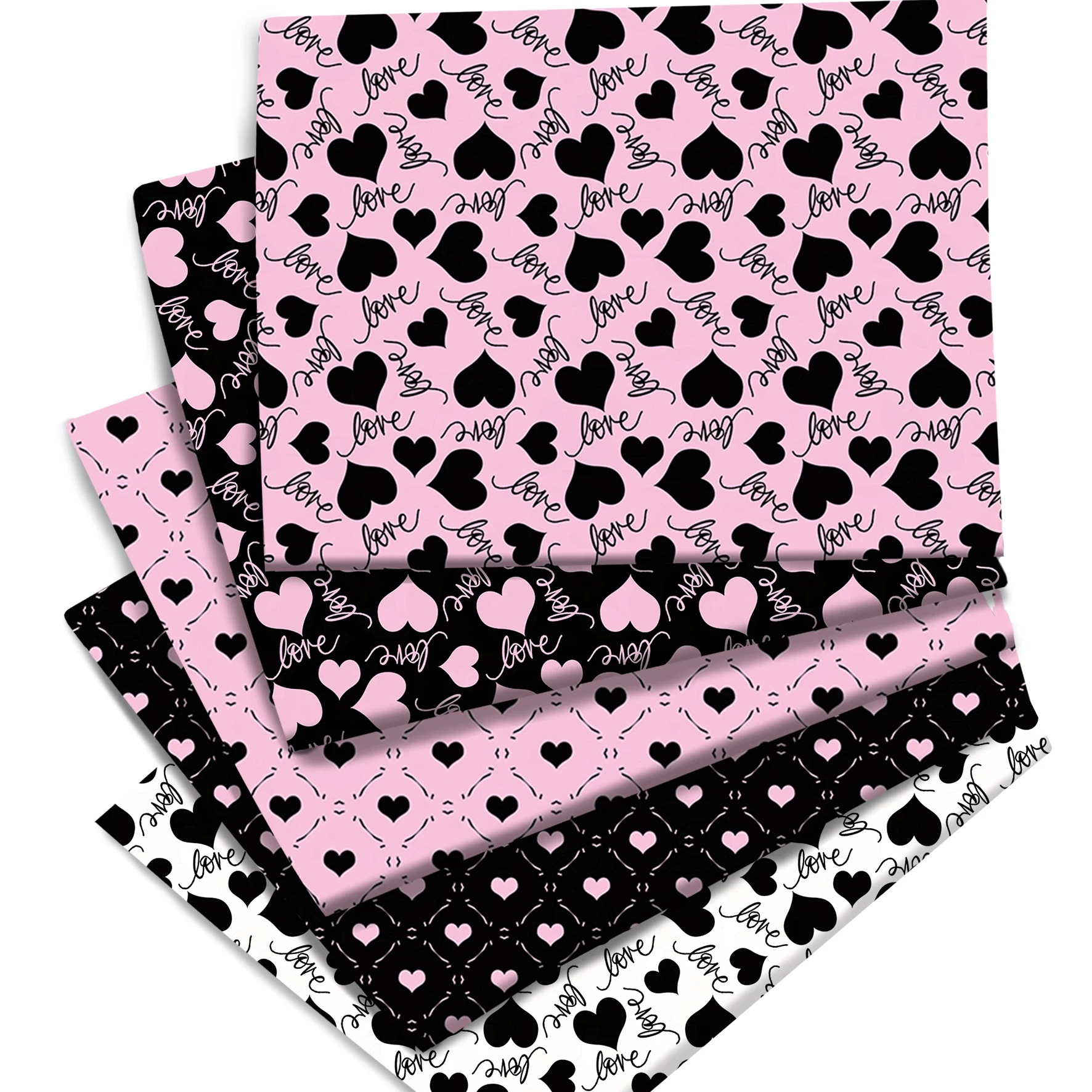 50x145 cm San Valentino Cuore Amore Modelli Tessuti di cotone poliestere per tessuti Cucito Quilting Borsa Cucito Fai da te fatto a mano