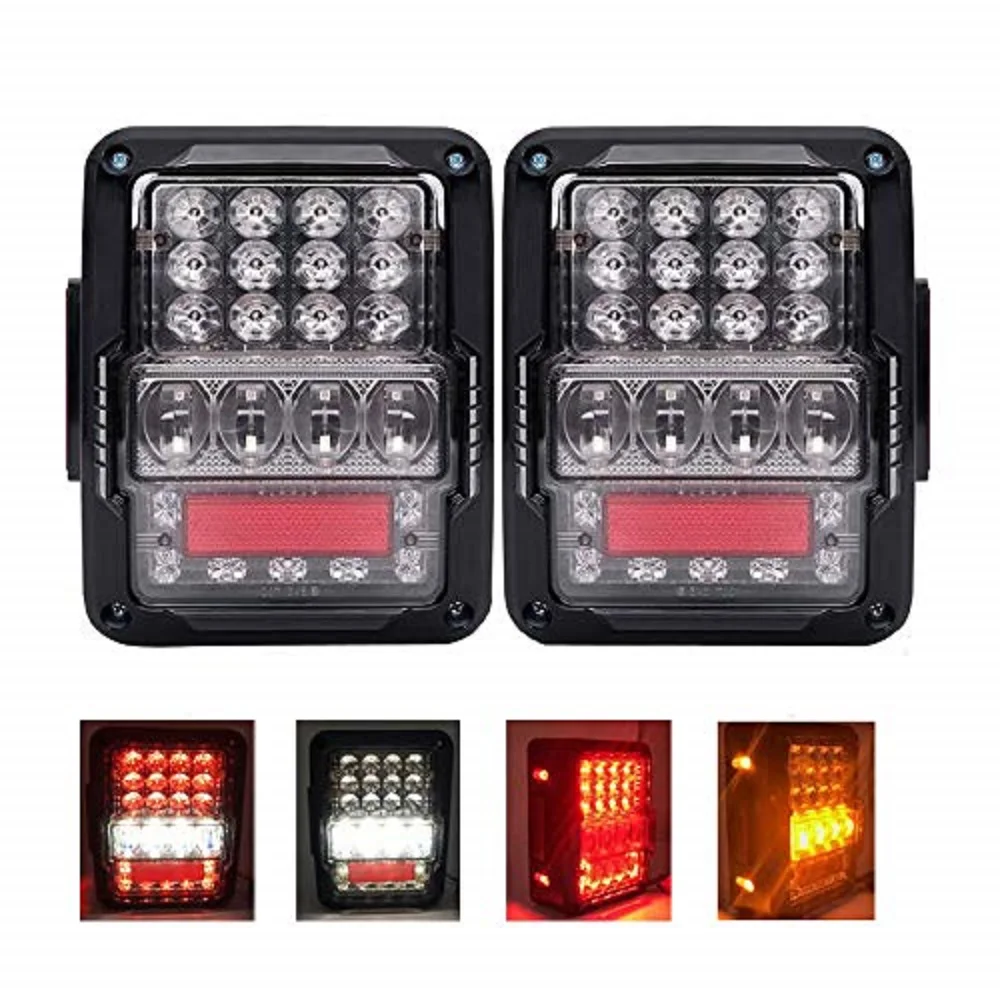 

SXMA LED Tail Light Brake Lights Reverse Lights LED Worklight ABS for Jeep Wrangler JK JKU 2007-2017 Euro/Us Version 1Pair J339