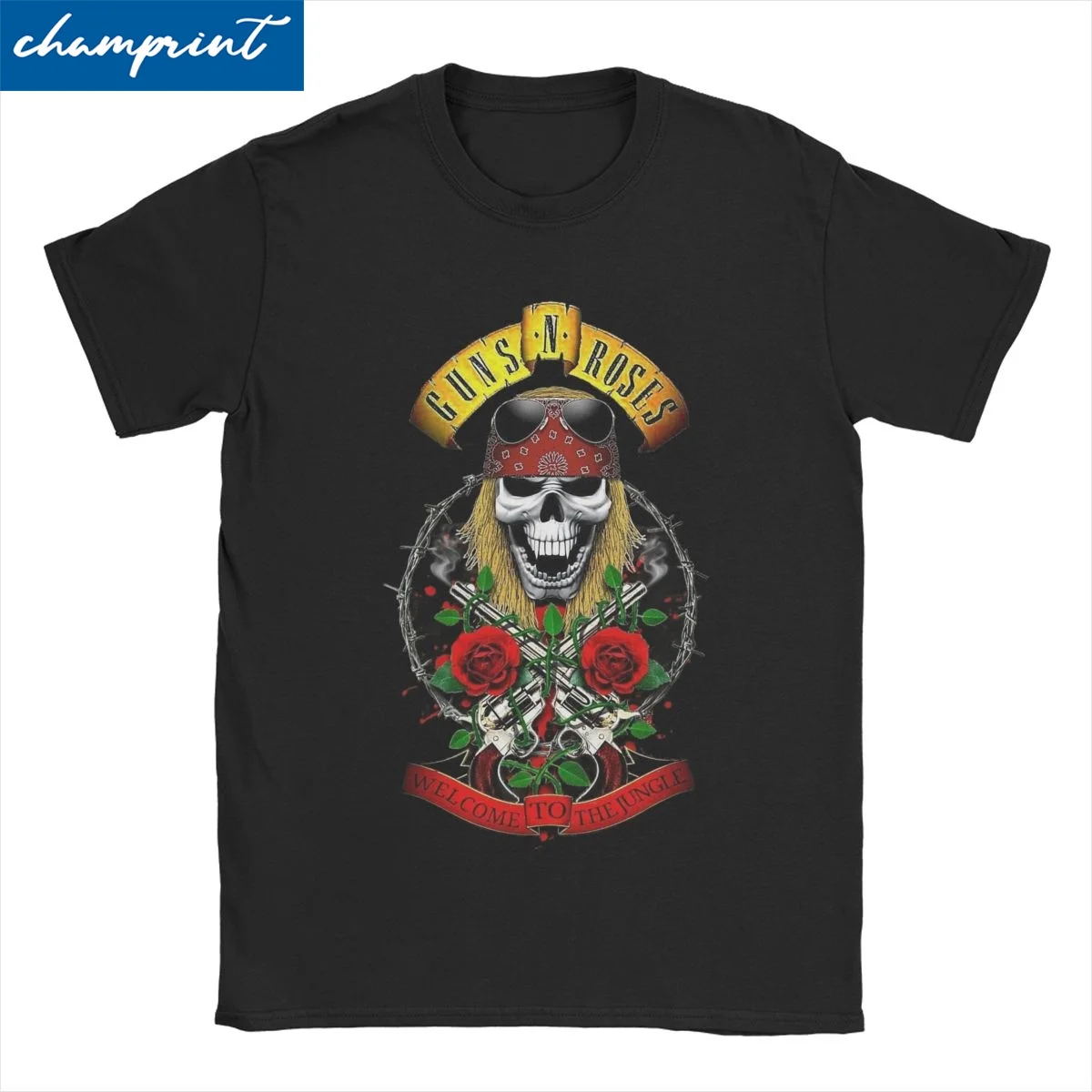 Guns N Roses Heavy Metal T Shirt Men Women's Pure Cotton Funny T-Shirts Round Neck Punk Tees Short Sleeve Tops Big Size