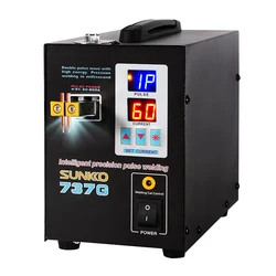 SUNKKO-soldador por puntos de batería 737G, máquina de soldadura por puntos con pantalla Digital de 1,5 kW para paquete de batería 18650, soldadores por puntos de doble pulso