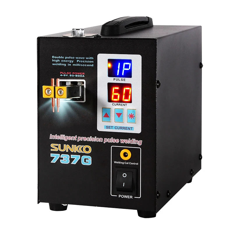 sunkko soldador spot de bateria display digital maquina de solda para bateria 18650 solda pulso duplo 737g 15kw 01