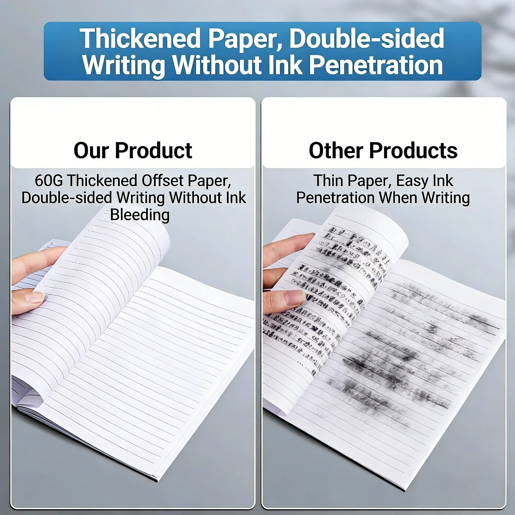 A5 Thick Soft Cover Notebook Simple Business Notepad Student Diary Exercise Journal Office School Stationery Supplies