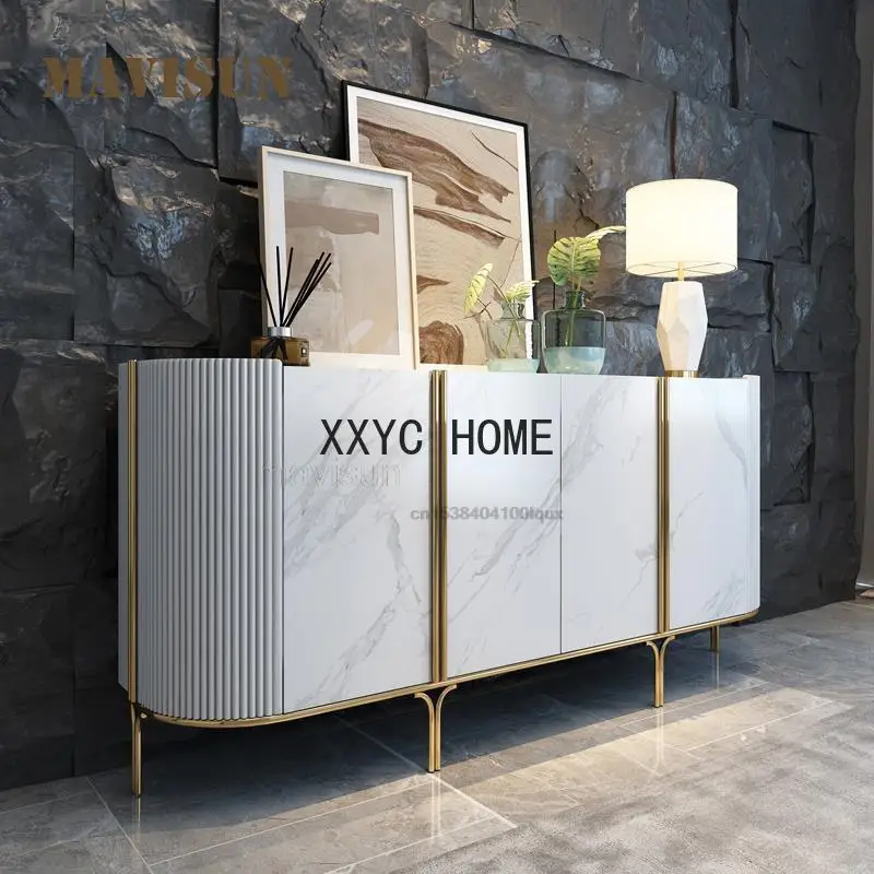 

Italian Style Light Luxury Porch Cabinet Villa Club New Decorative Locker Rock Board Side Cabinet Household In High Quality