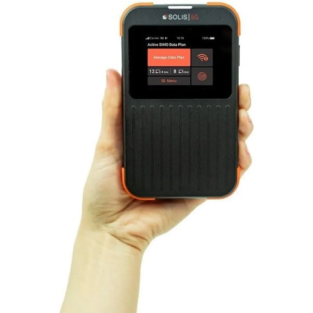 Solis 5G WiFi Mobile Hotspot, Local and International Coverage Router, Multi-Carrier Access, No Contract or SIM Card Required