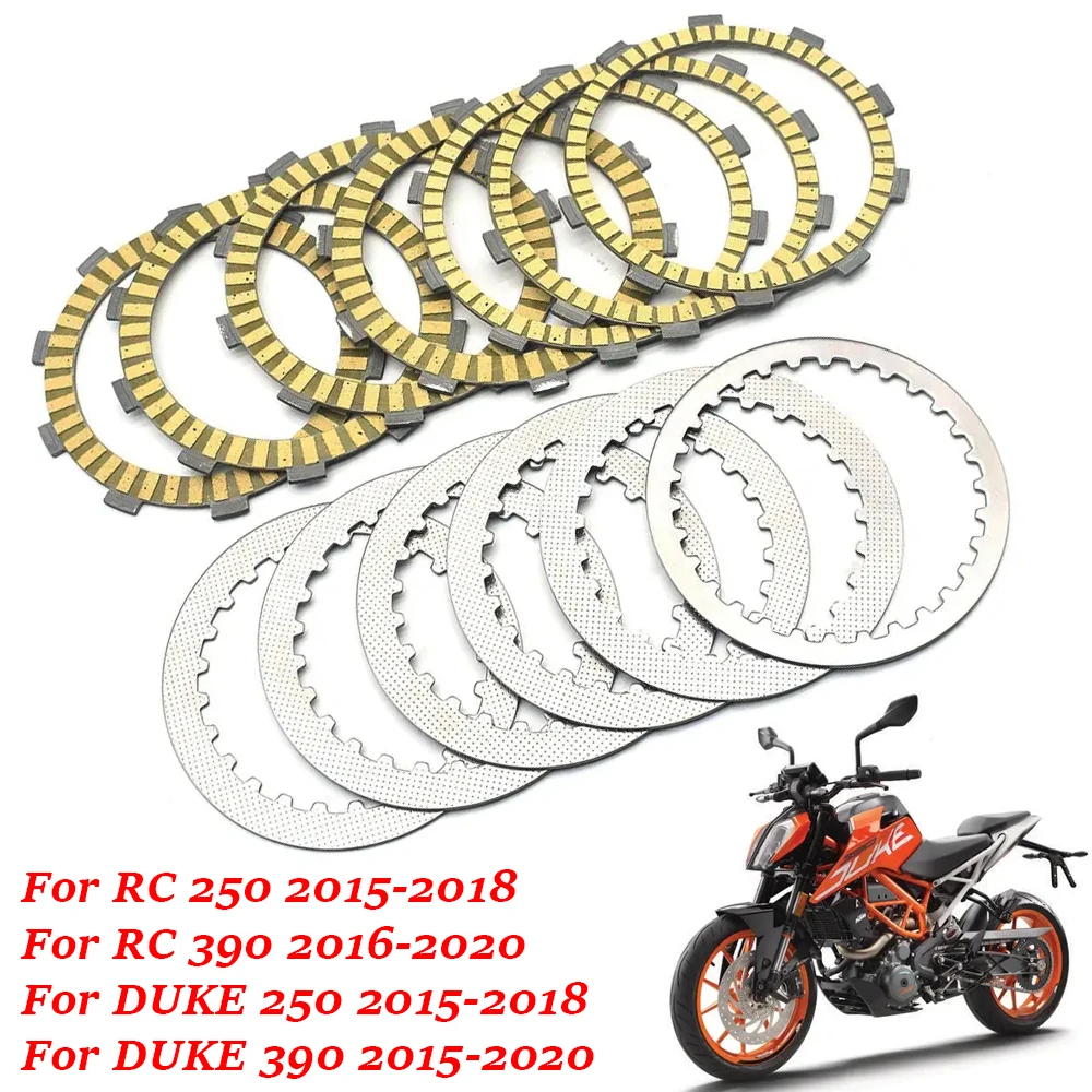 

Motorcycle Clutch Friction Plates Kit With Steel Plates Clutch Frictions For KTM Duke250 RC250 2015-2018 Duke390 RC390 2016-2020