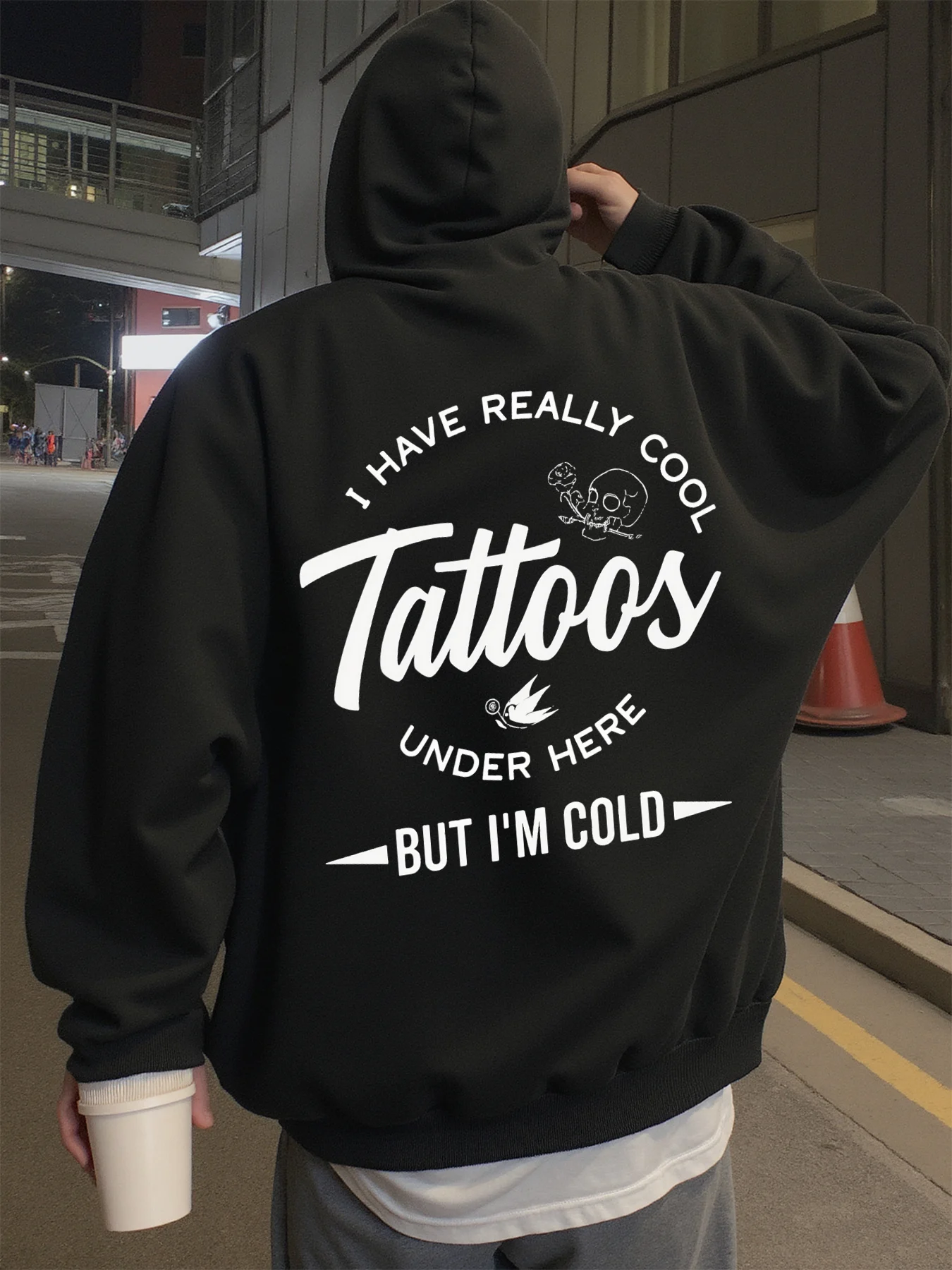 

Толстовка с капюшоном для мужчин, уличная одежда, мужские толстовки с графическим принтом на тему татуировки, подходят для ношения весны, осени и зимы