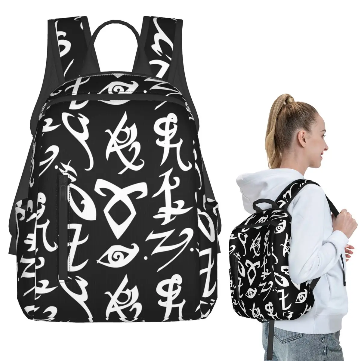 Shadowhunters, Shadowhunters Runes, Mortal Instruments Backpack Student BookBag Kids School Bag Laptop Shoulder Bags Men Women