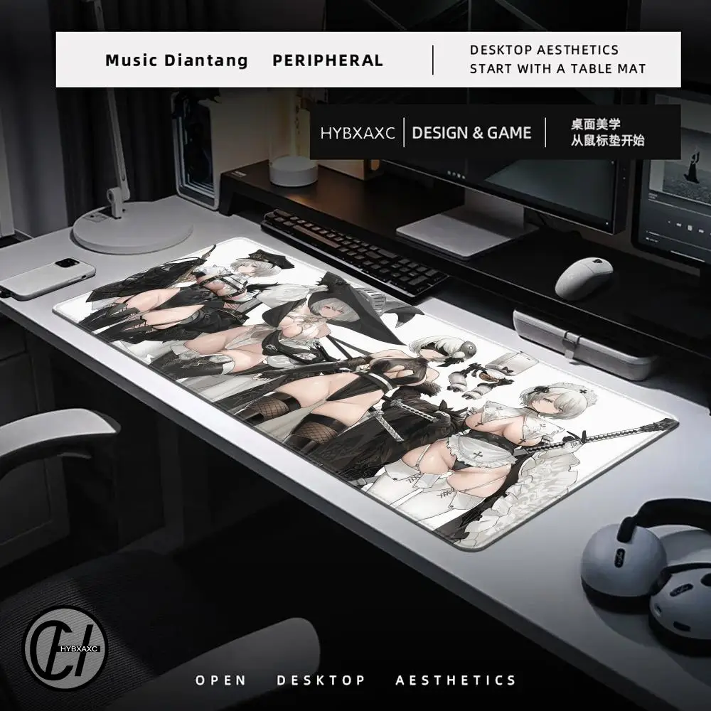 Game NieR Automata Large Mouse Pad PC Computer Game YoRHa Type A No.2 Mousepad Keyboard Desk Mats Office Rubber Anti-slip Mat