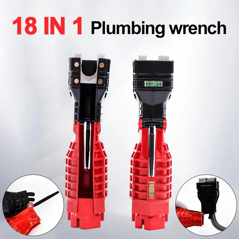 Universal 8/18 in 1 faucet wrench multi-head double-head sink installer sink wrench plumbing socket repair tool set professional