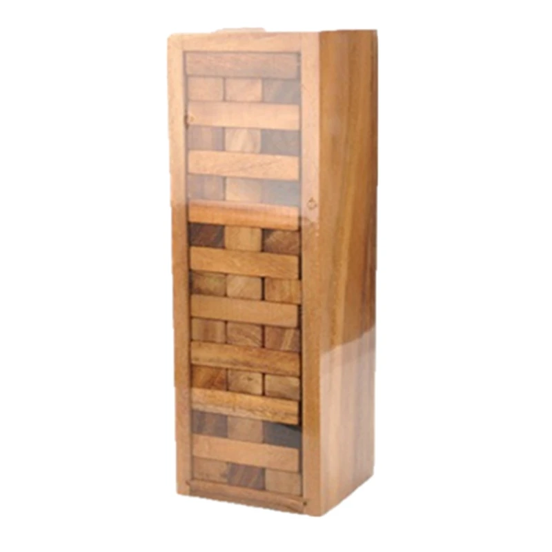 Wood Tumbling Tower Game Perfeito para jogos de festa, Jogos ao ar livre para adultos e família, jogos de blocos duráveis, clássicos