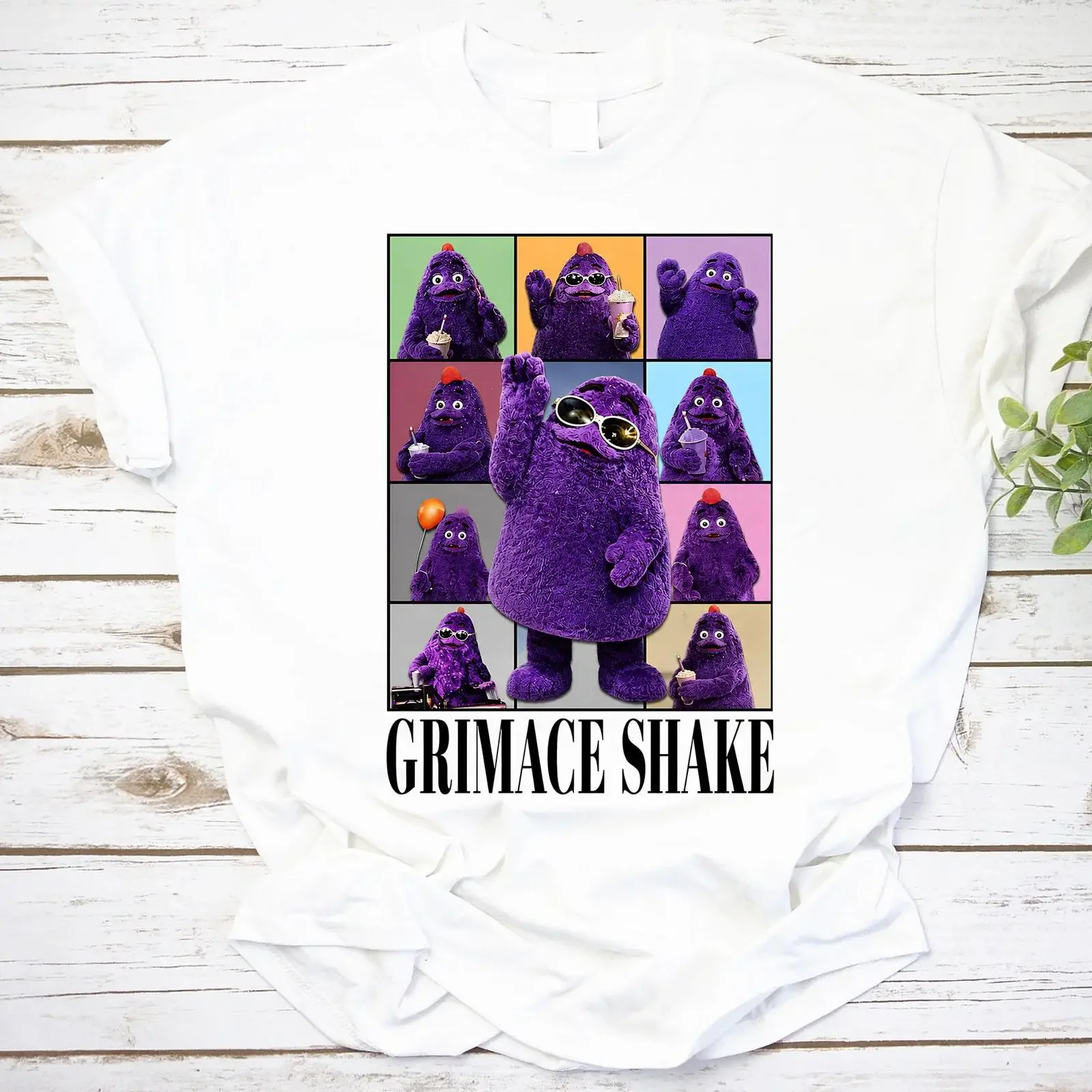 Grimace Shake Eras Tour T Shirt Retro Funny Purple Fast Food Meme Vintage Cartoon Y2K Casual vintage Washed Stylish Comfortable