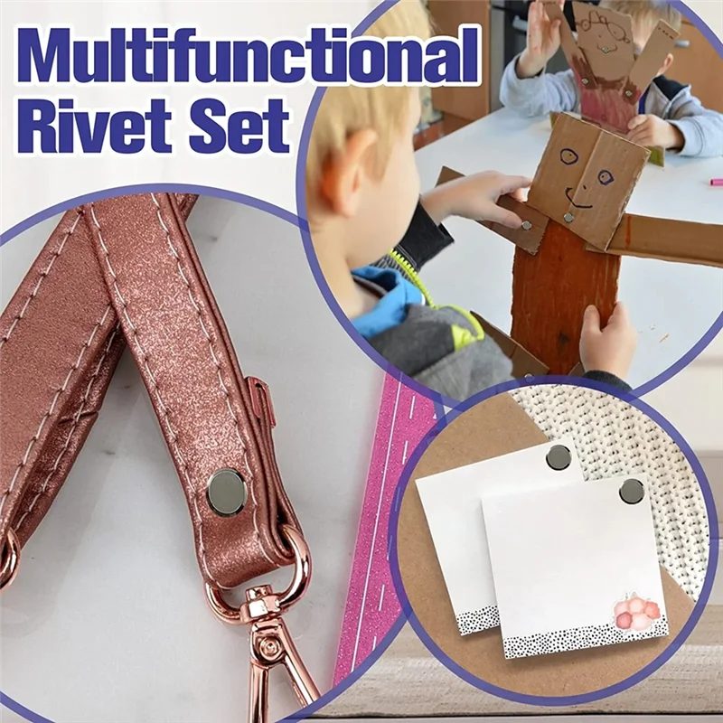 Ultra 150Sets Chicago Screws Assorted Kit 6 Sizes Round Flat Head Leather Rivets For Decorate Black