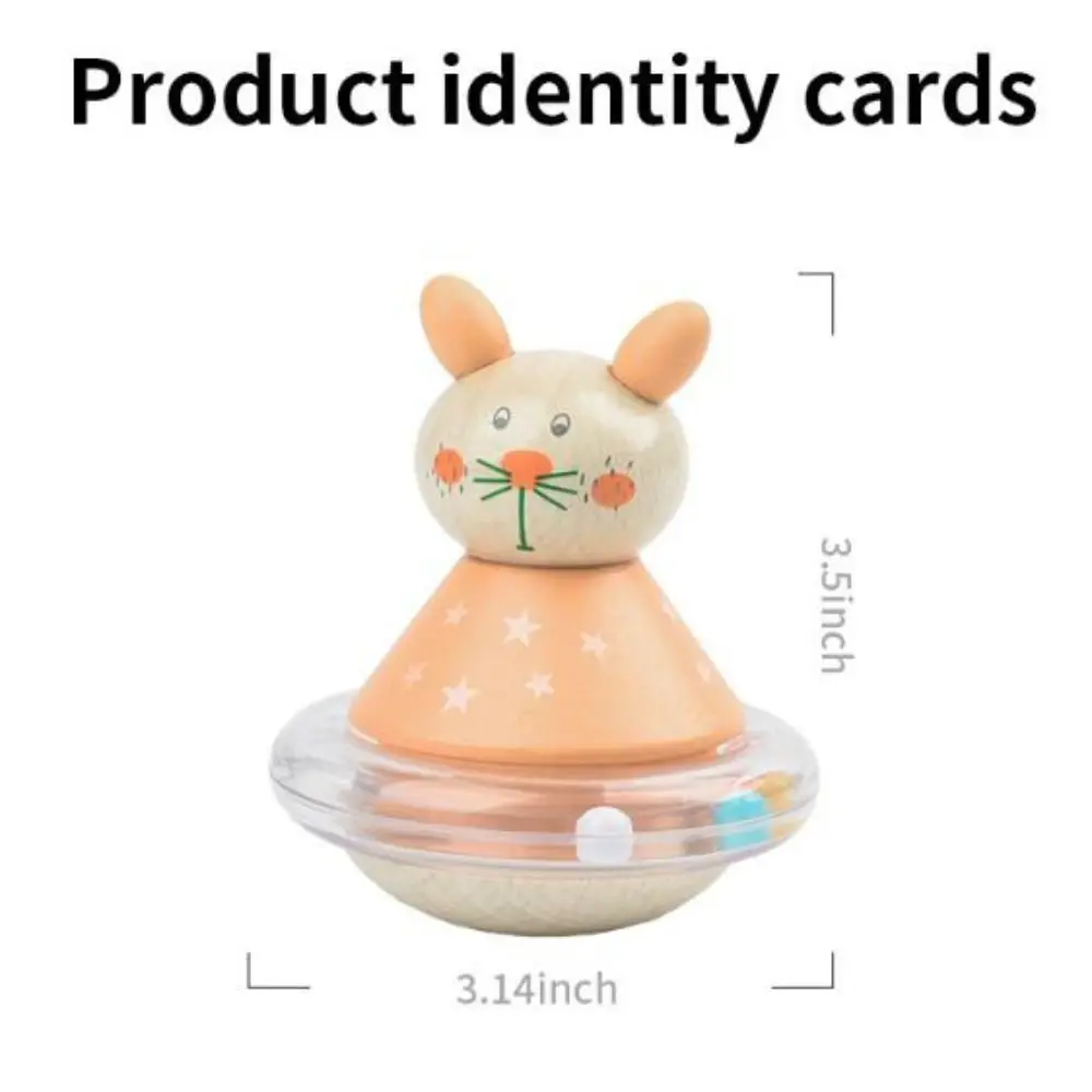 Gobelet en bois artisanal mignon, Collection de poupées, petit ours à bascule, Mini gobelet d'éléphant fait à la main, anniversaire