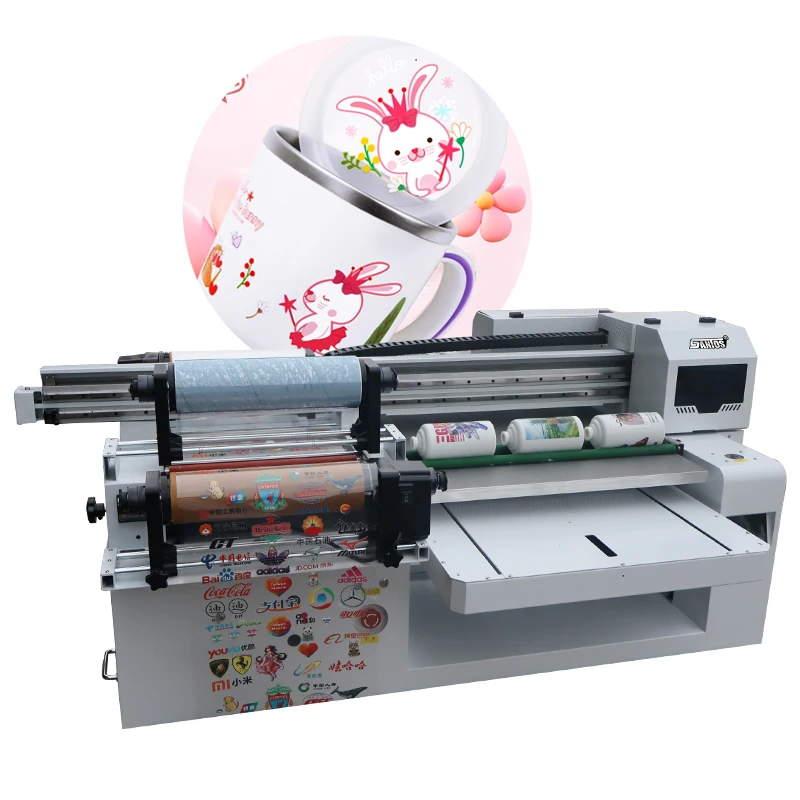 Hot sale UV6090 flatbed printer for wood AB gold film Xp600 I1600U1 I3200U1 flatbed printer and UV DTF all in one printer