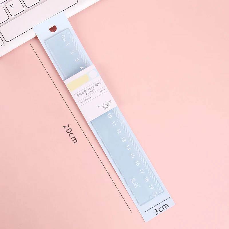 Simple Color Scheme 20cm Jelly-Colored Ruler Back-To-School Season Student Stationery And Supplies For Students
