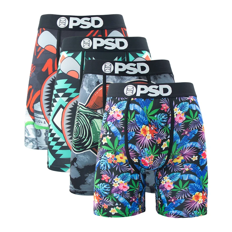 4 Uds. Ropa interior para hombre, Boxers con estampado transpirable, calzoncillos masculinos de verano, bragas para hombre, lencería, calzoncillos Boxer cómodos para hombre, bañadores