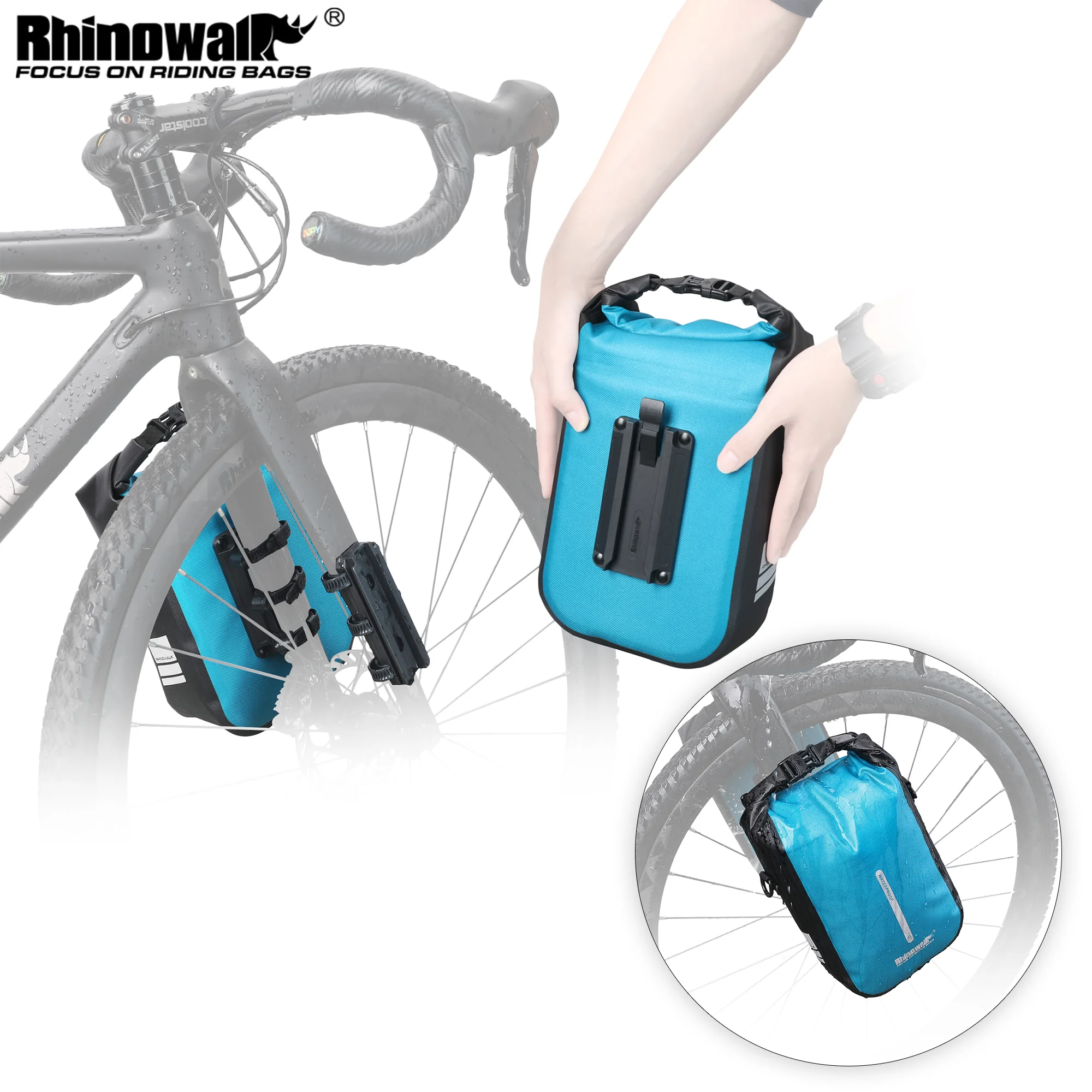 Rhinowalk Bike Front Fork Bag 100%Waterproof Bike Quick Release Bag 4L 6L Outdoor Electric Scooter Scooter Bag Only 1 Piece