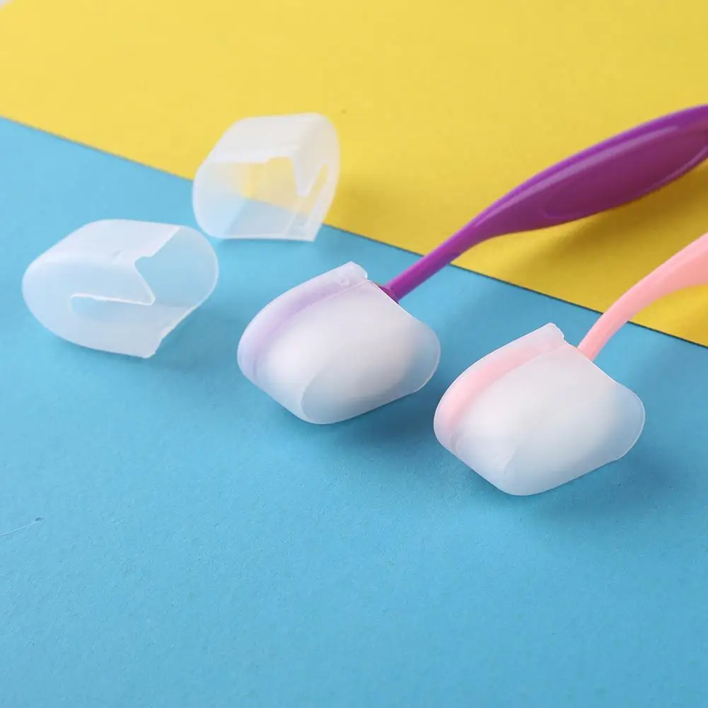 10pcs Plastic Ink Blending Brush Cap Painting Flat Brushes Head Cover Case Caps