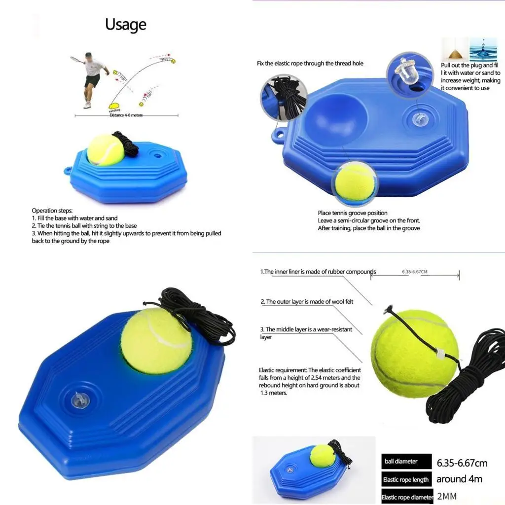 

U2JB Tennis Trainer Single Tennis Practice Equipment Portable Tennis Practice Training Tools for Adults, Kids, Beginners
