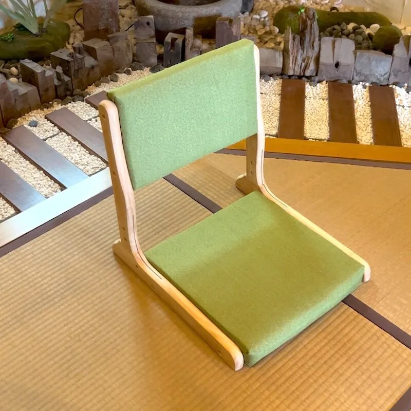 

Японское напольное кресло-татами, складное сиденье со спинкой для спальни и общежития, бескаркасный стул для отдыха с ножками из массива дерева и удобный шезлонг