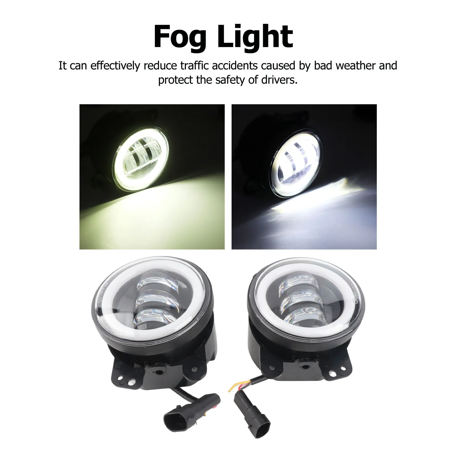 3.5in Fog Spotlight Super Bright Driving Fog Lamp  for Cars and Motorcycles Driving Light Fog Spotlight Led Fog Light