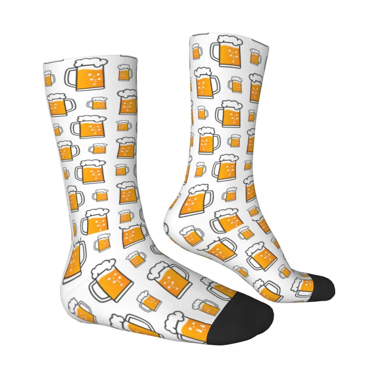 Beer Foam Pattern Logo Socks Vintage Stockings Winter Anti Bacterial Unisex Men Socks Warm Soft Pattern Outdoor Socks