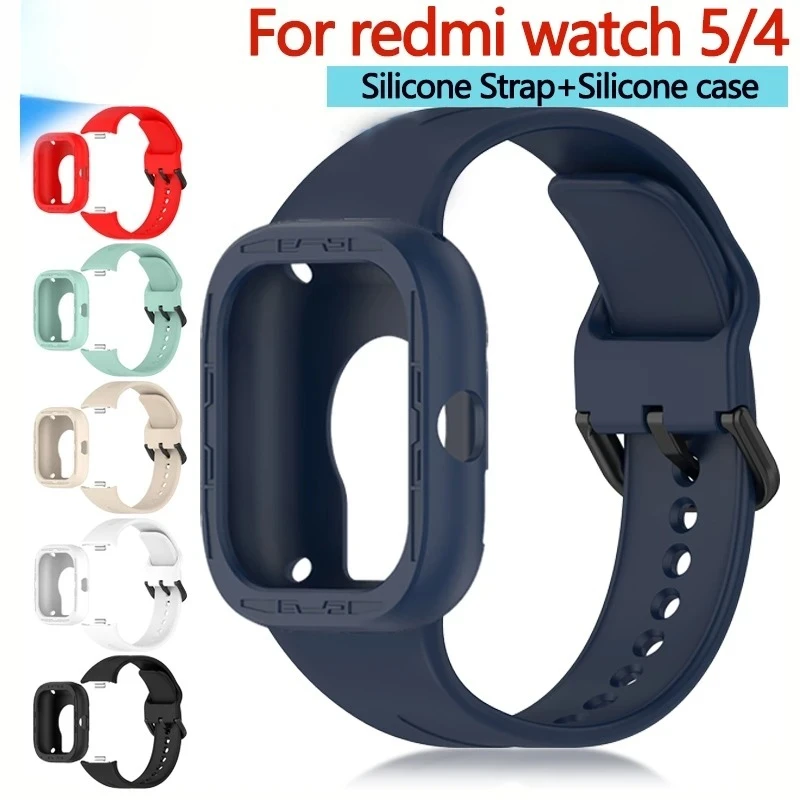 

Чехол + силиконовые ремешки для Xiaomi Redmi watch 5/4, аксессуары, замена для умных часов, браслет для Correas redmi watch 4 5, ремешок