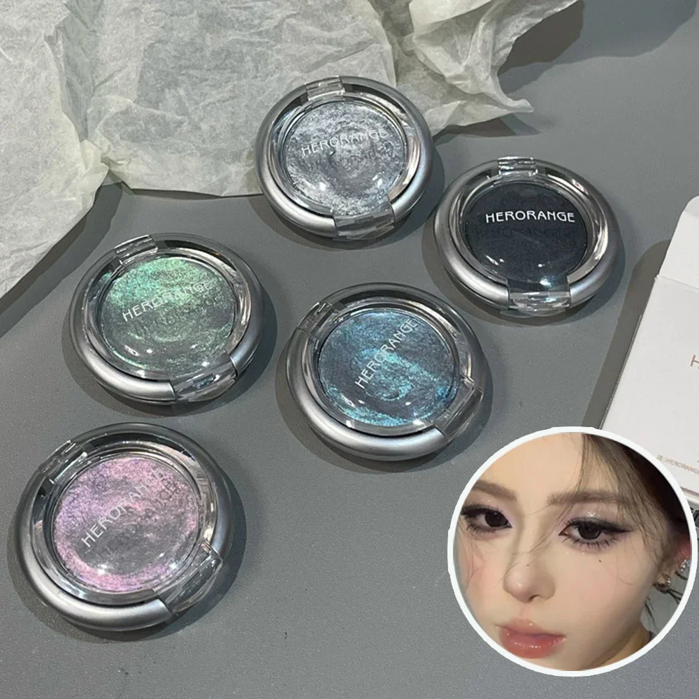 HERORANGE Glowing Charm Monochrome Eyeshadow Palette Pearlescent Explosion Polarized Brightening Silkworm Highlight
