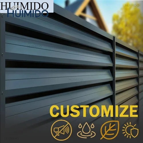 Outdoor Aluminum Louver Fence Panels Modern Design Privacy Security Fencing Heavy Duty Garden Yard Fence Customizable