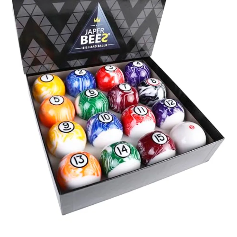 

Billiard Ball/Pool Ball Set Complete 16balls 2-1/4" Regulation SizeandWeight Resin Ball