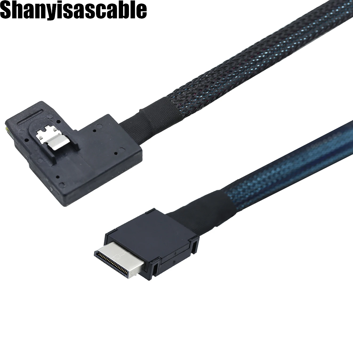 0.5M SFF-8611 Cable OCuLink PCIe PCI-Express SFF-8611 4i to SAS SFF-8087 right angle SSD Data Active Cable