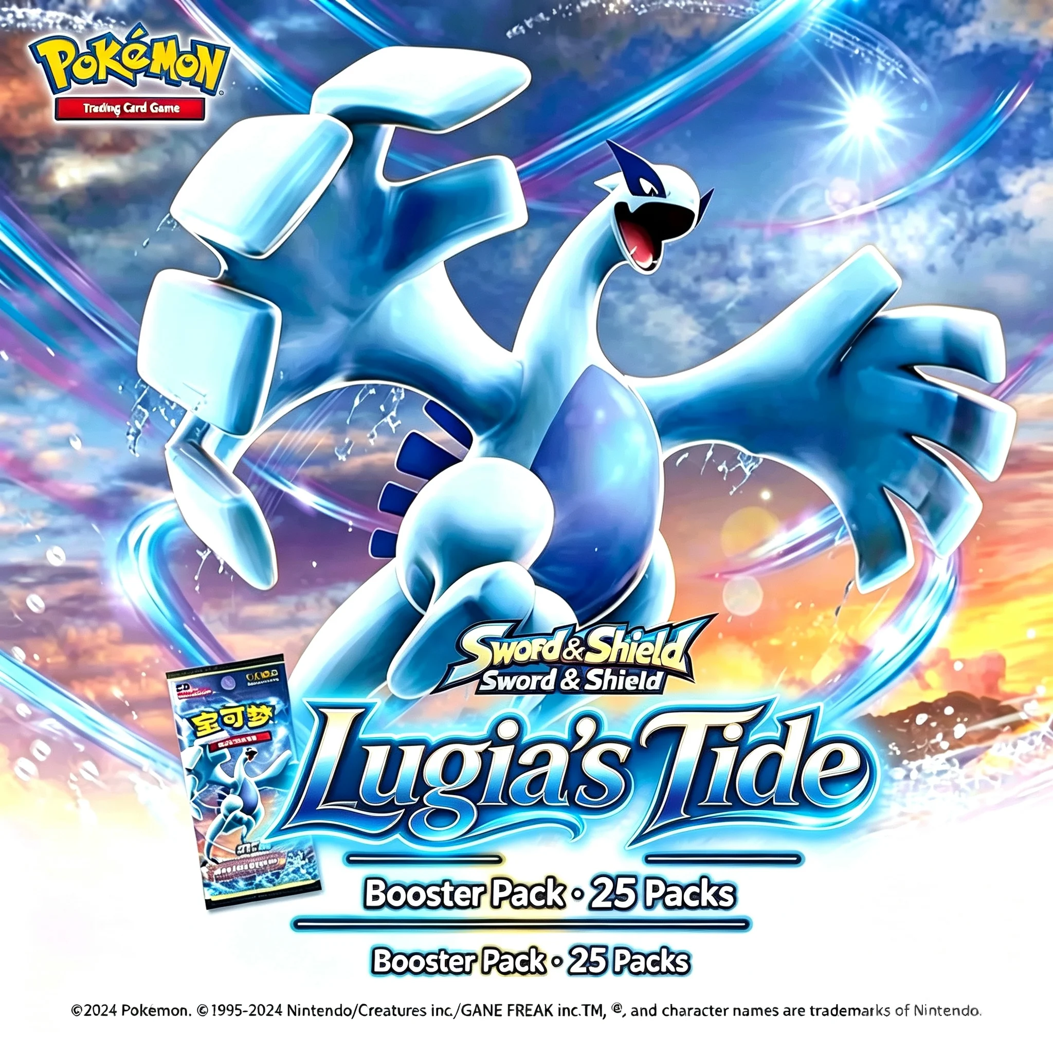 Genuine Simplified Chinese Pokémon TCG Sword & Shield Series Set 8.0 Azure Shadow Roar & Chase Booster Box, Fat Box & Slim Box