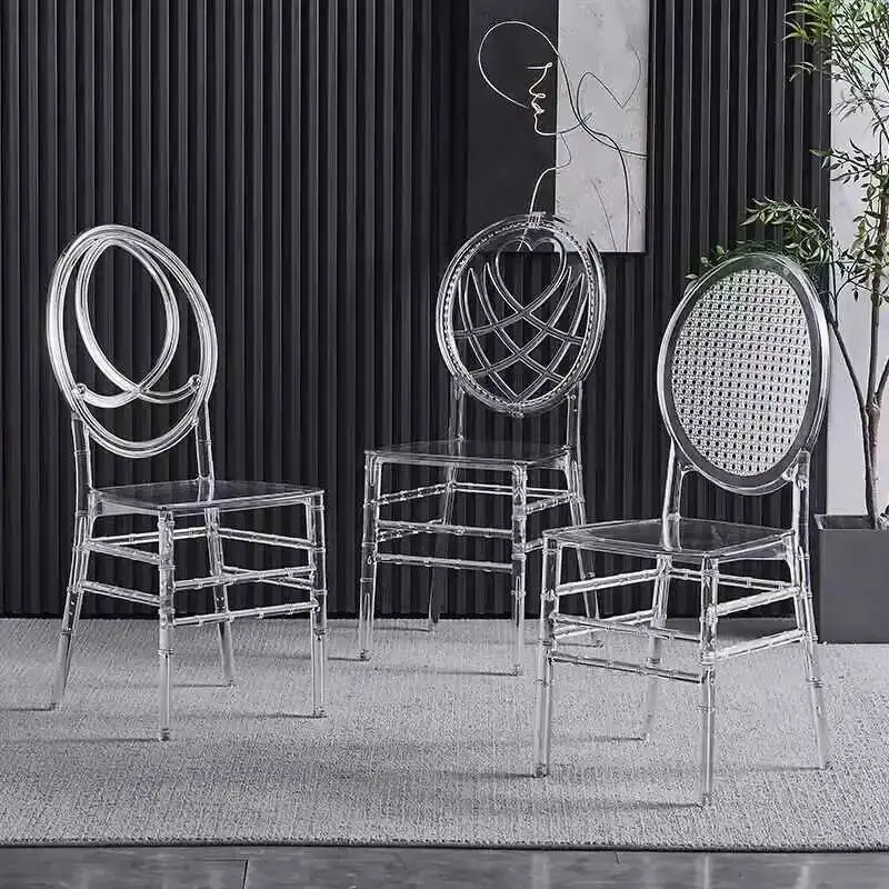 Unique Lounge Dining Chairs Minimalist Comfortable Waiting Throne Dining Chairs Transparent Designer Stoel Kitchen Furniture