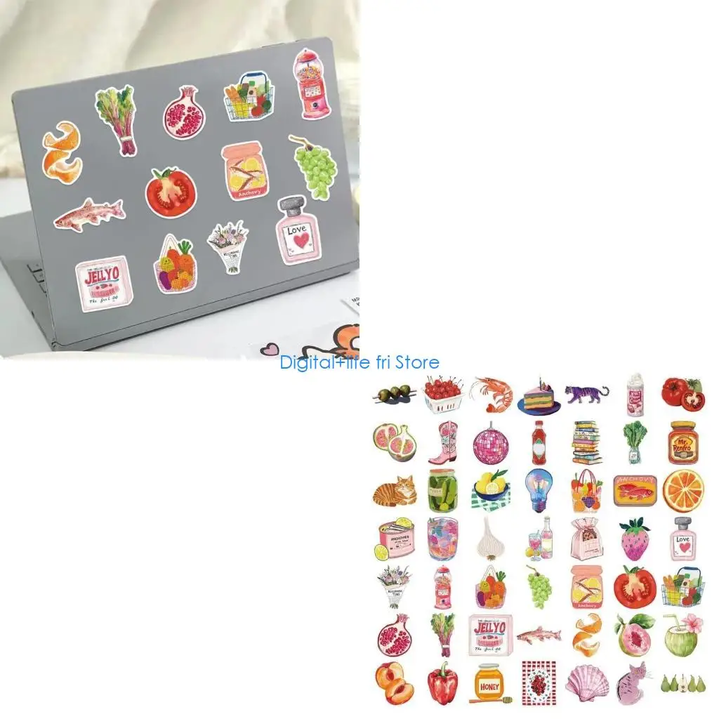 E06D 50Pcs Removable Graffiti Decals Artistic Waterproof Stickers for DIY Craft Projects School Supplies Decorative