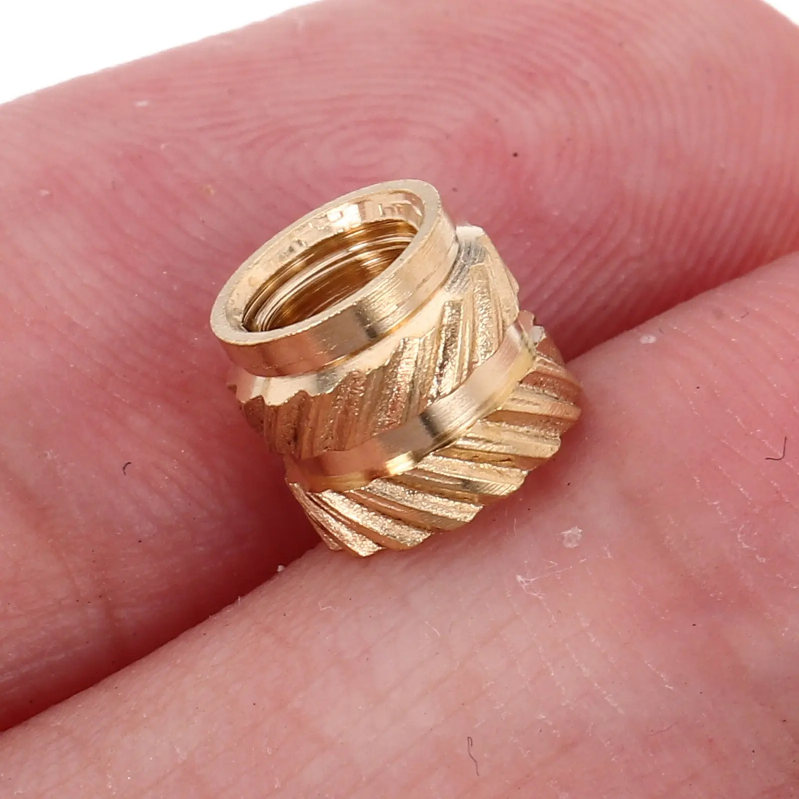 60Pcs Copper Thread Inserts M5 Double Helical Knurled Brass Heat Set Embed Nuts for 3D Printing Woodworking Mechanical Equipment