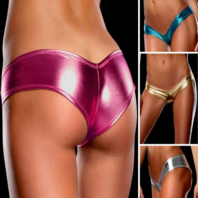 

Sexy Lingerie Panties for Women Panties erotic underpants briefs Imitation Leather Pants g string women femme sexy porno shorts