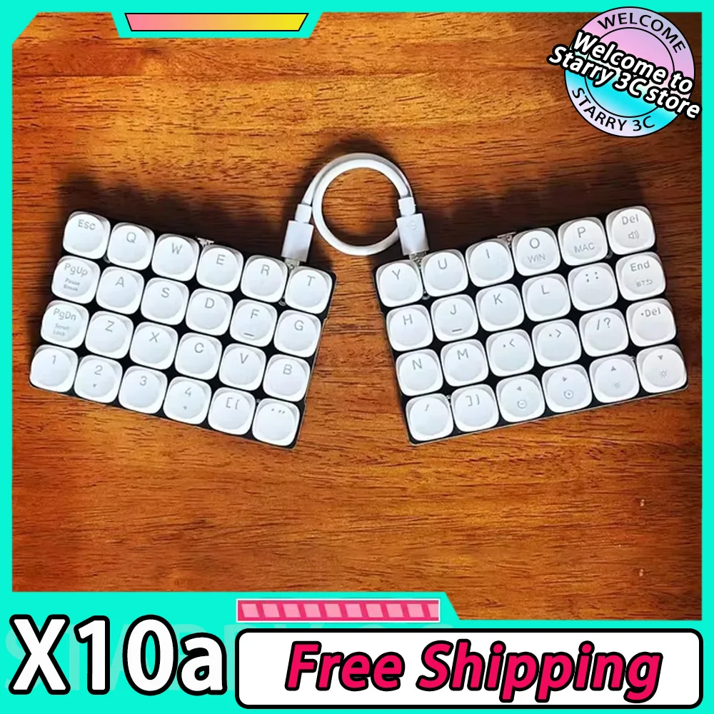 X10a Split Keyboard Wired 48 Keys RGB Low Profile Switch Support QMK VIAL Customized Split Keyboard Ergonomic PC Gamer Accessory