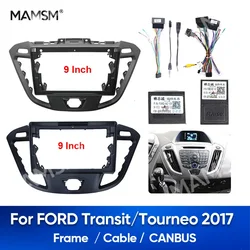 MAMSM For FORD Transit Tourneo 2017 Car Android Radio Frame Fascia Stereo Panel Harness Wire Canbus Box Dashboard Mount Kit
