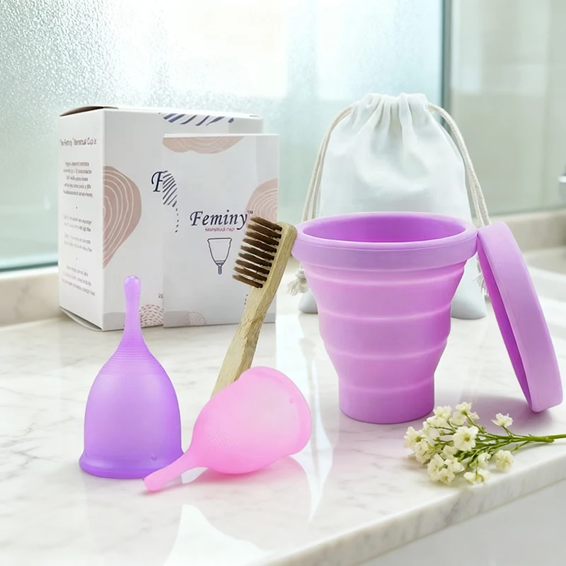 

Medical Silicone Antispill Menstrual Cup XS Menstrual Bowls Hypoallergenic Menstrual Collectors Storage Case Sterilizing Cup