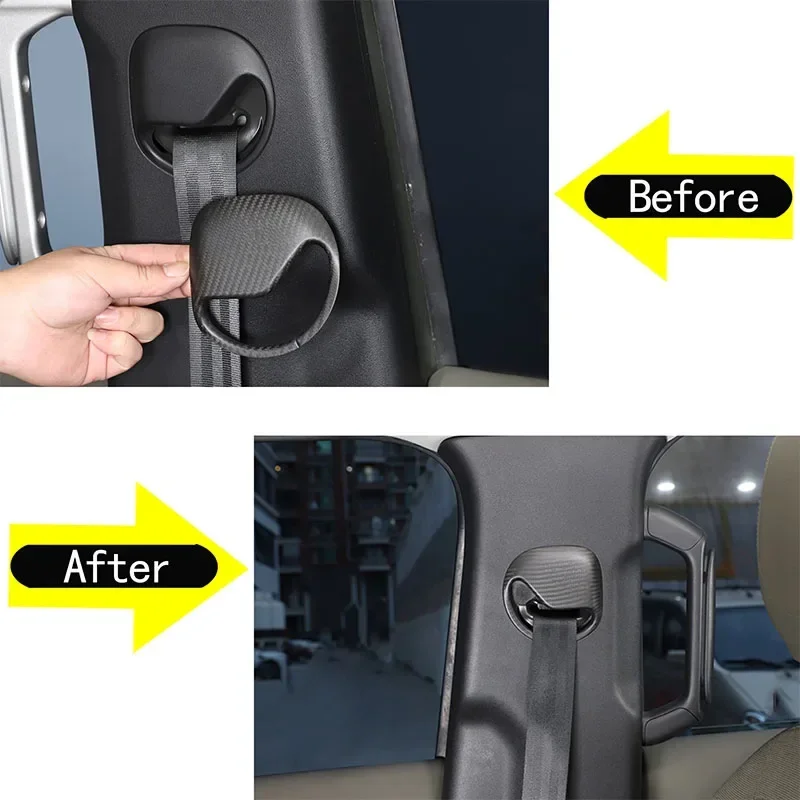 

For Land Rover Defender 110 2020-2024 Real Carbon Fiber Seat Belt Decorative Cover Interior Protection Sticker Car Accessories