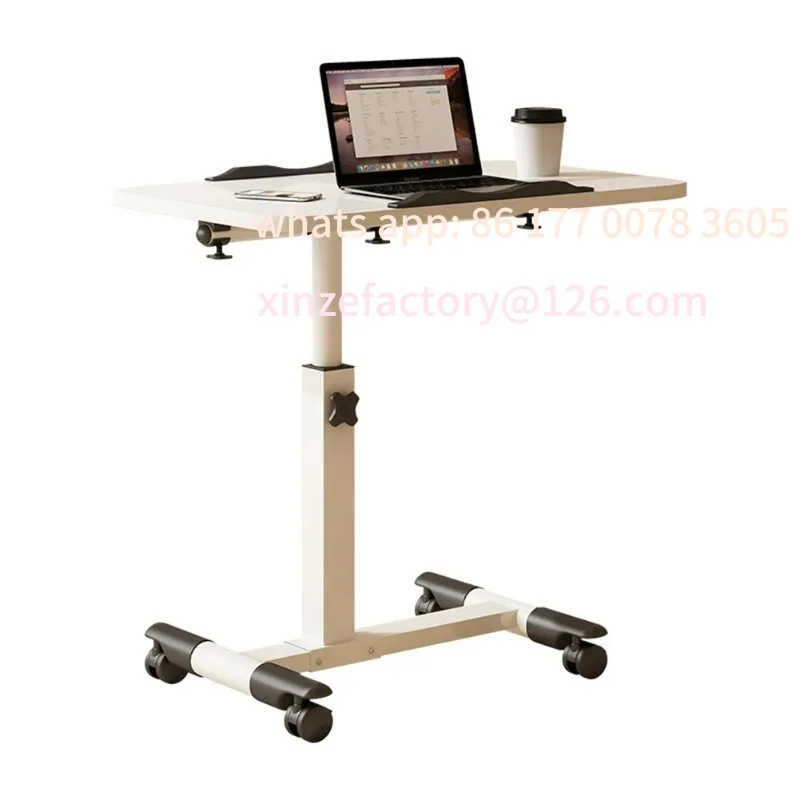 

Customizable Overbed Table Adjustable Height Over The Bed Mobile Hospital Bedside Table With Tilting Desktop, Wheels, Rolling
